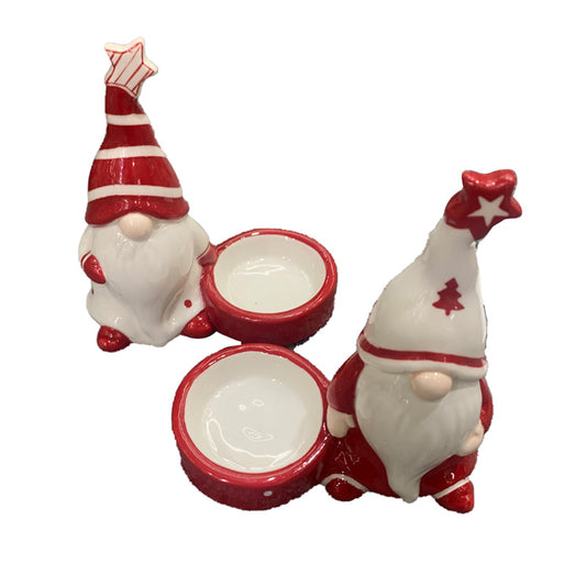 Ceramic Tea Light Candle Holder - Christmas Gonk