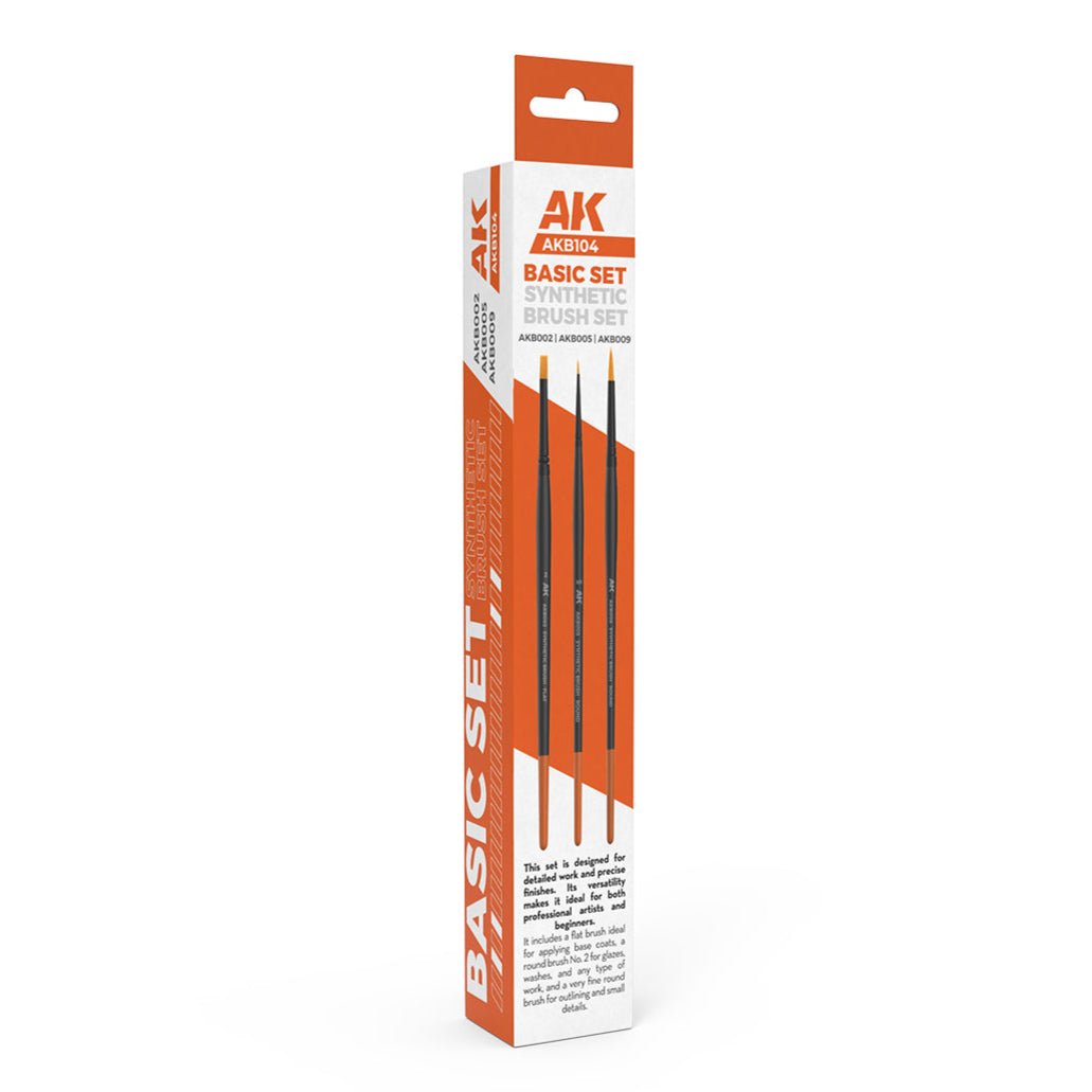 AK Interactive Basic Brushes Set (3 Brushes) (AKB104)