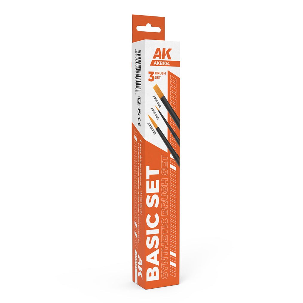 AK Interactive Basic Brushes Set (3 Brushes) (AKB104)