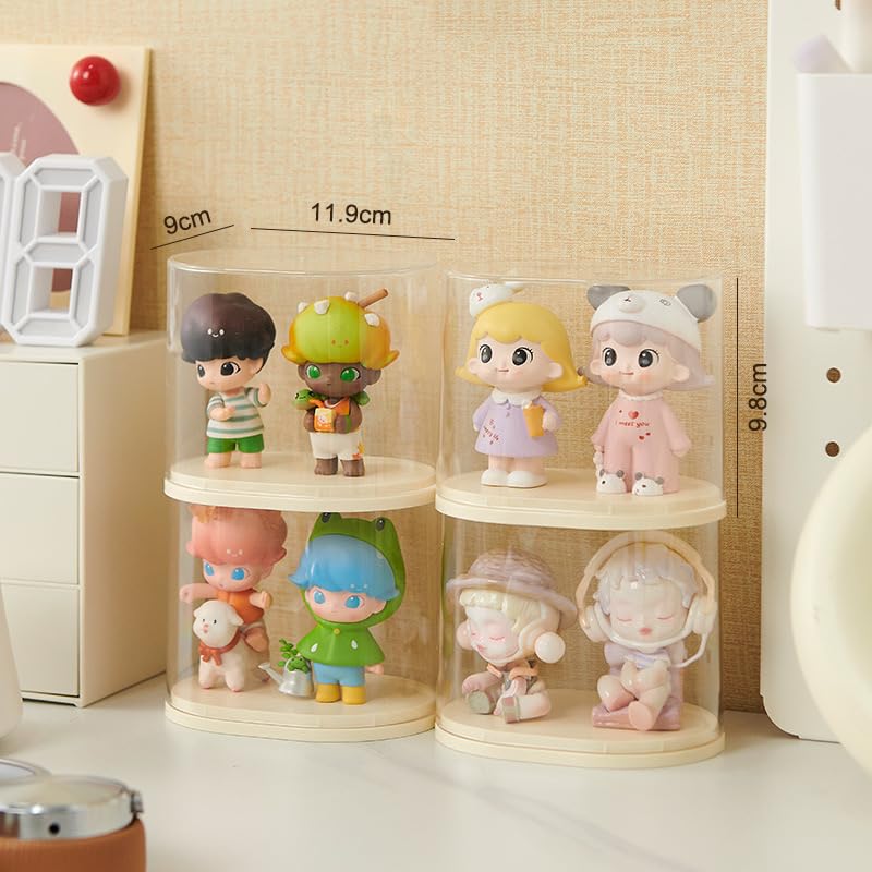 AOWIS Transparent Doll Display Box – 360° View, Stackable Dust-Proof Display Stand for Collectibles