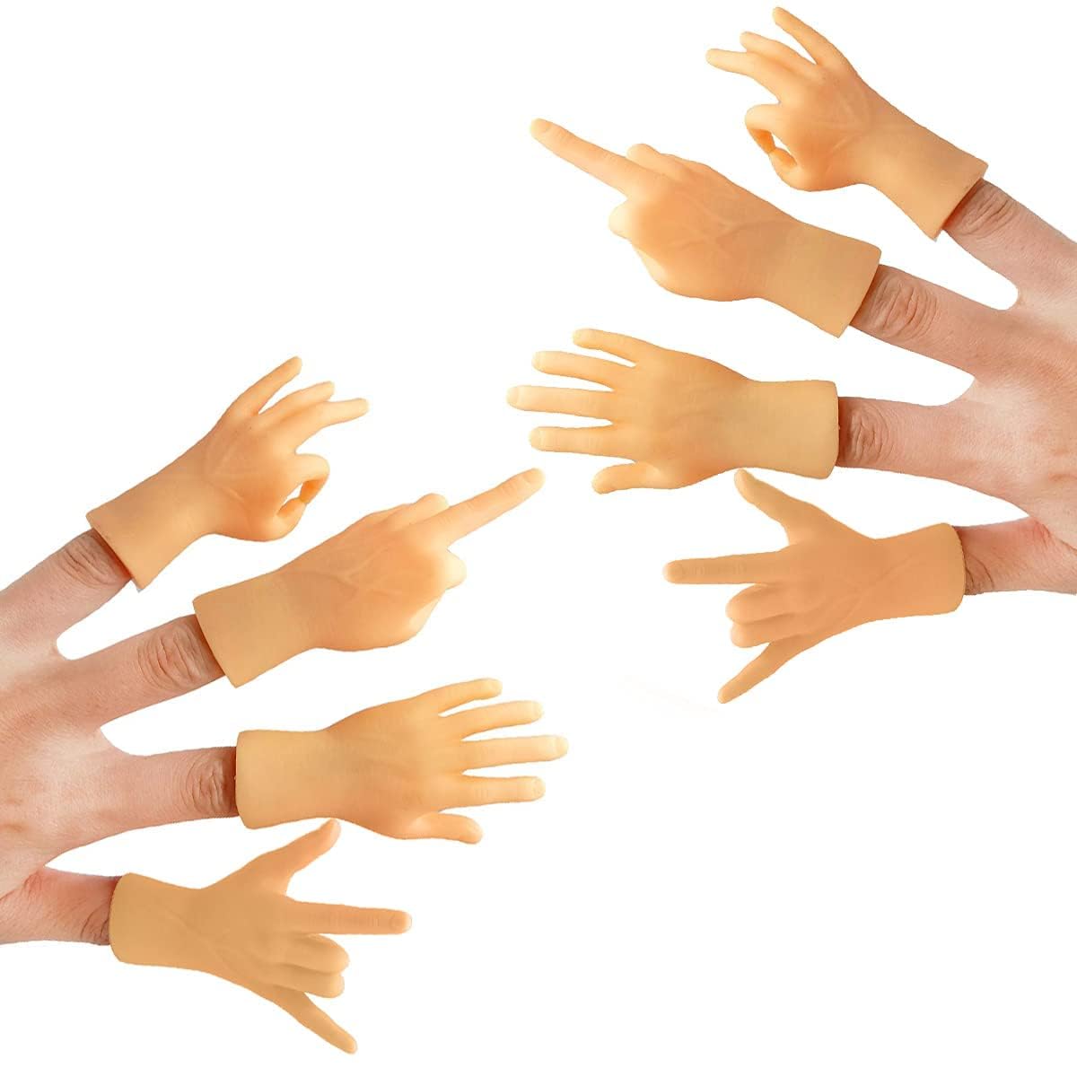 AQKILO Tiny Hands Mini Finger Puppets – 8-Piece Left & Right Hand Set