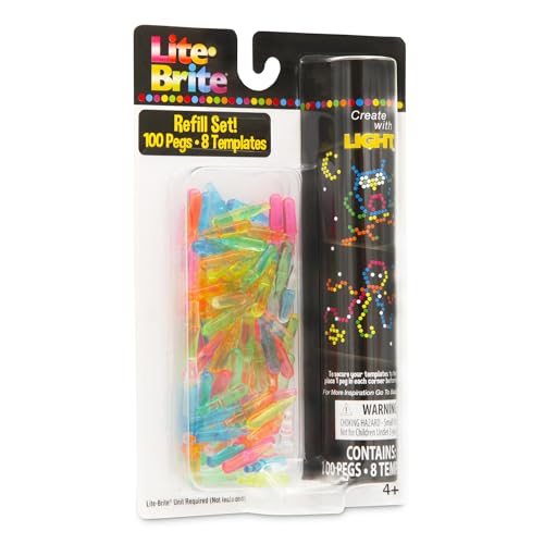 Lite-Brite Peg & Template Refill Pack – Glow Drawing Board Accessories by Basic Fun