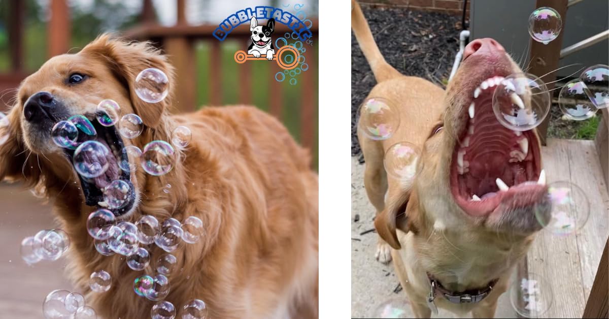 Bubbletastic Bacon Bubble Machine for Dogs – Free 8oz Bacon Bubbles Included