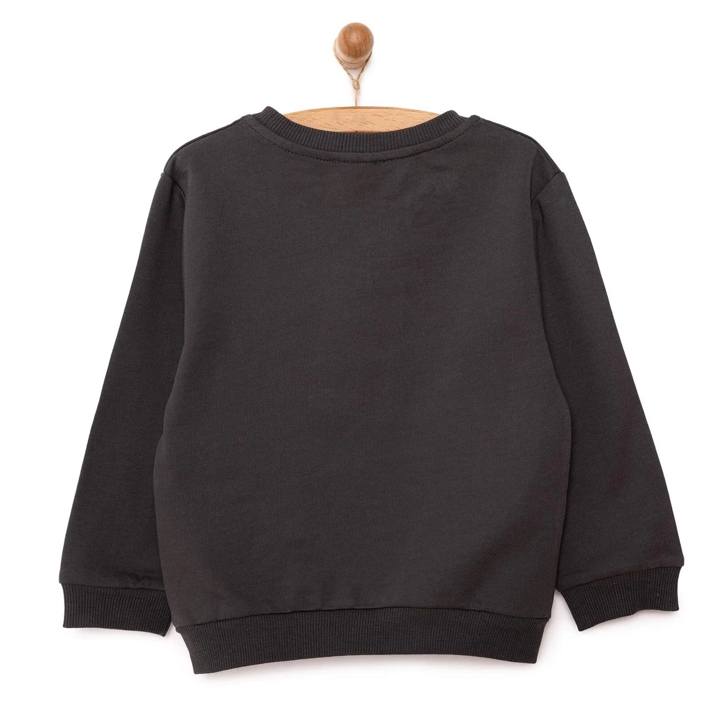 HelloBaby Basic Low Raised Lion Printed Sweatshirt - Dark Grey