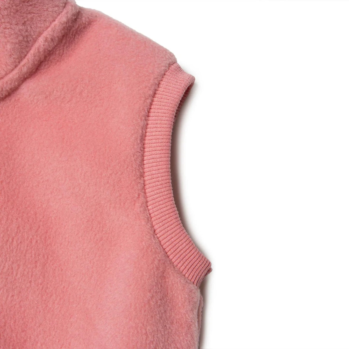 Baby Girl Fleece Waistcoat High Neck - Light Rose