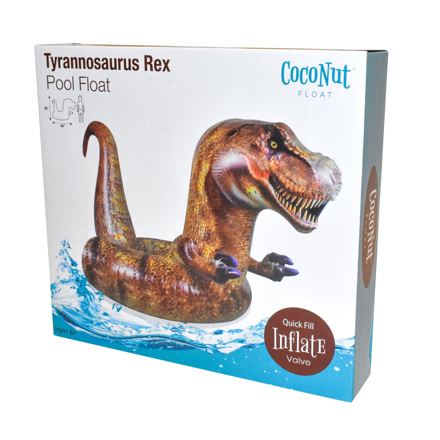 Coconut Float Giant Tyrannosaurus Rex Pool Float – Inflatable T-Rex Ring Float