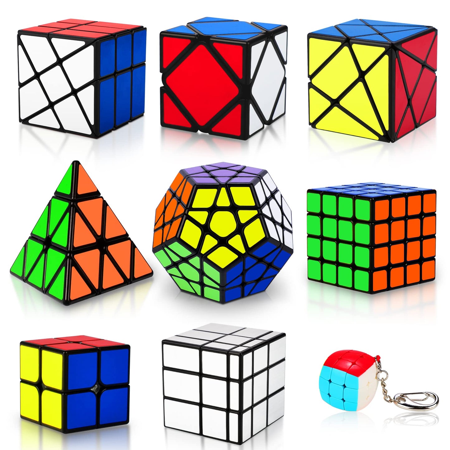 Coolzon Speed Cube Set – 9-Pack Magic Cubes for Fast Turning & Brain Training