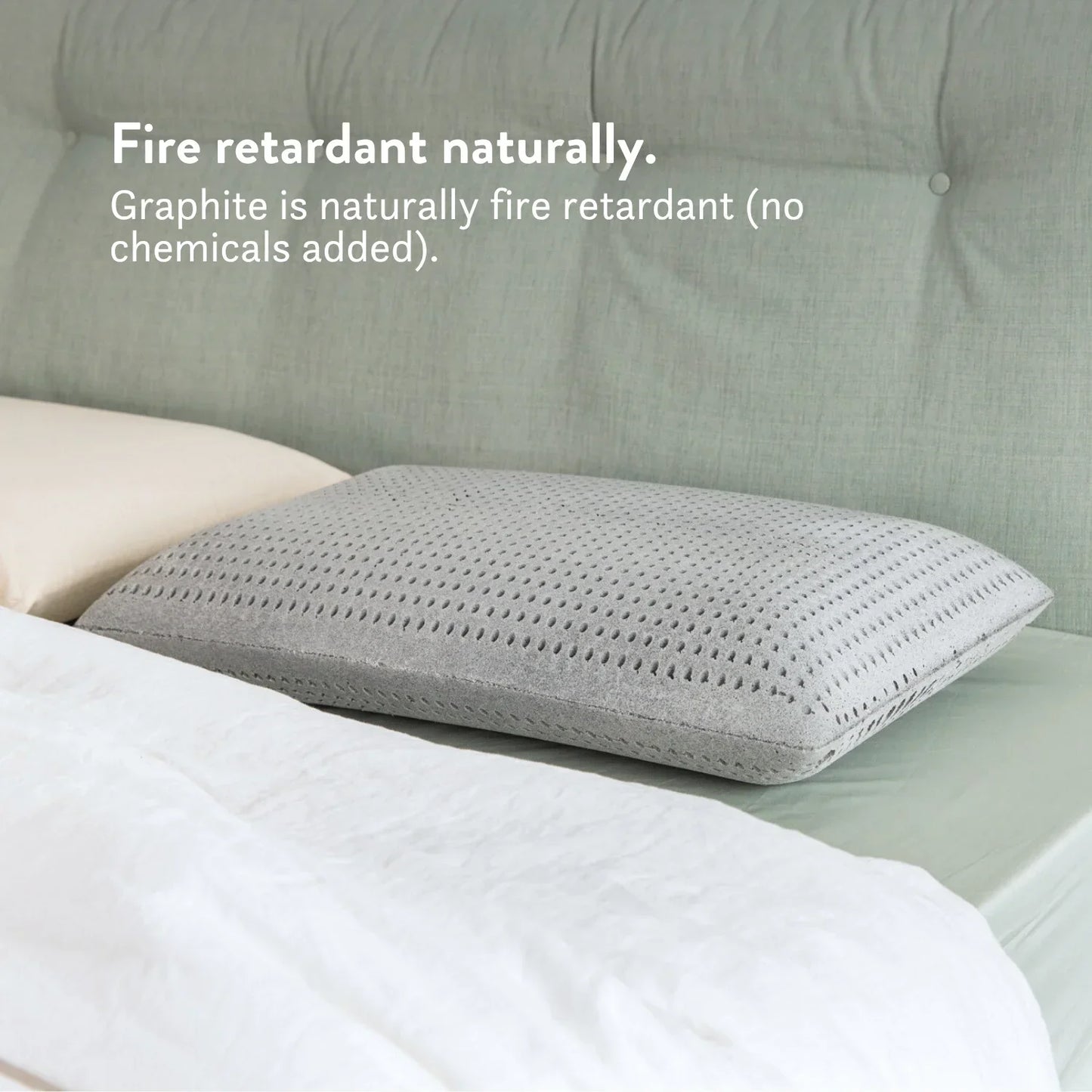 Natural Cooling Graphite Latex Pillow for Neck & Shoulder Support, OEKO-TEX Cotton