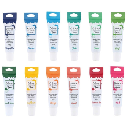 Colour Splash Food Colouring Gel Tube, Edible Ingredients, Highly Concentrated Gels, Easy To Use Squeezy Tubes, Transform Plain Cakes Into Bright, Eye-Catching Creations