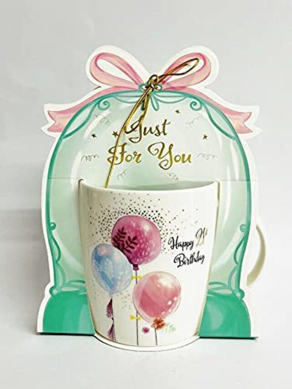 BIRTHDAY BALLOON DISPLAY MUG GIFT PRESENT CUP 21ST