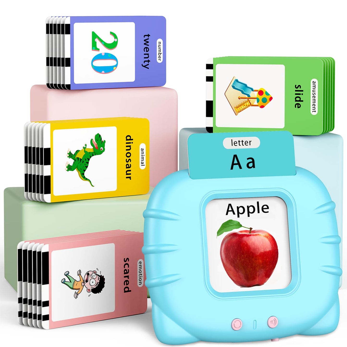 Eaever 520 ABC Sight Words Talking Flash Cards – Interactive Reading for Kids 1-6, Blue