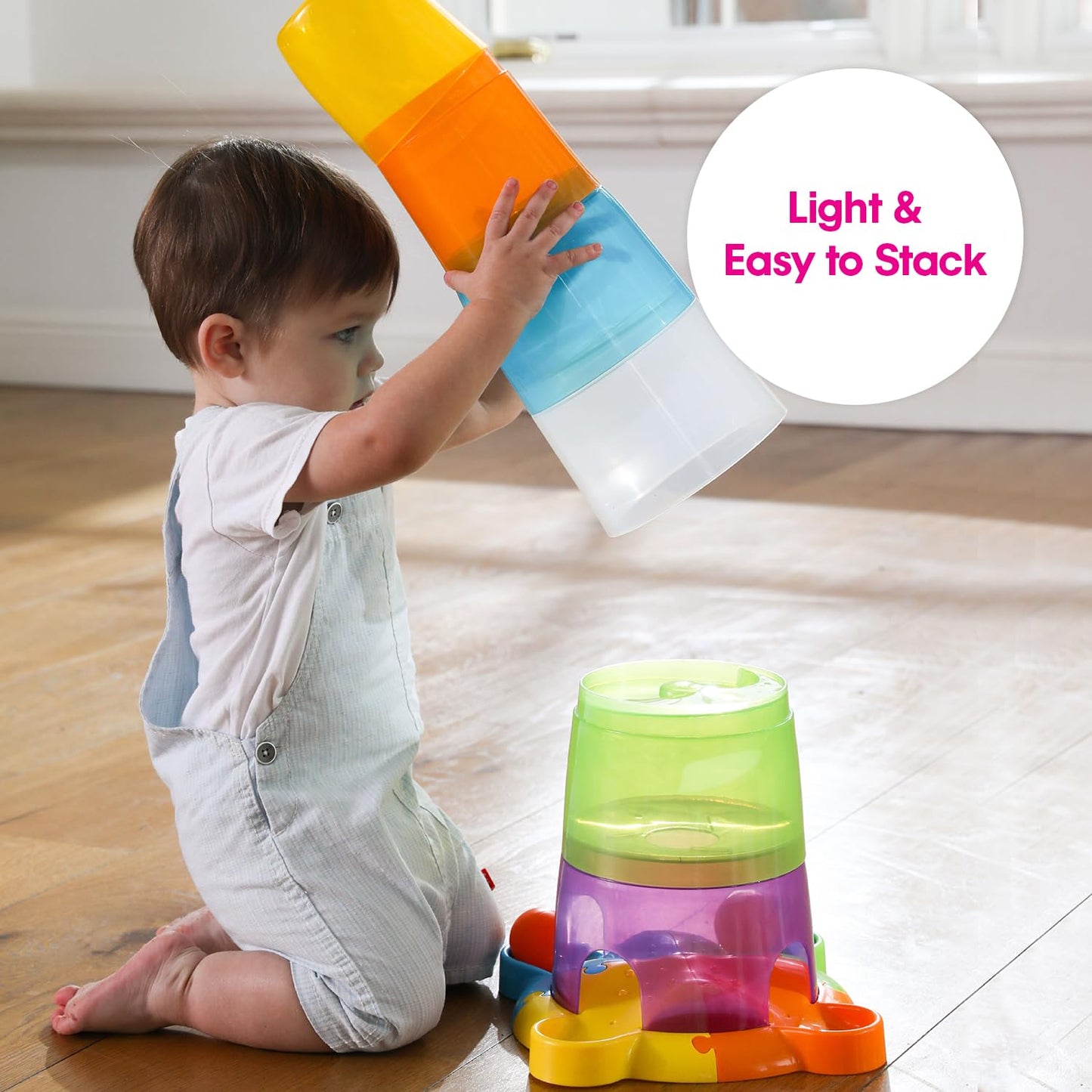 Edushape Stack & Drop Tower Multi – Colorful Learning Toy for Toddlers