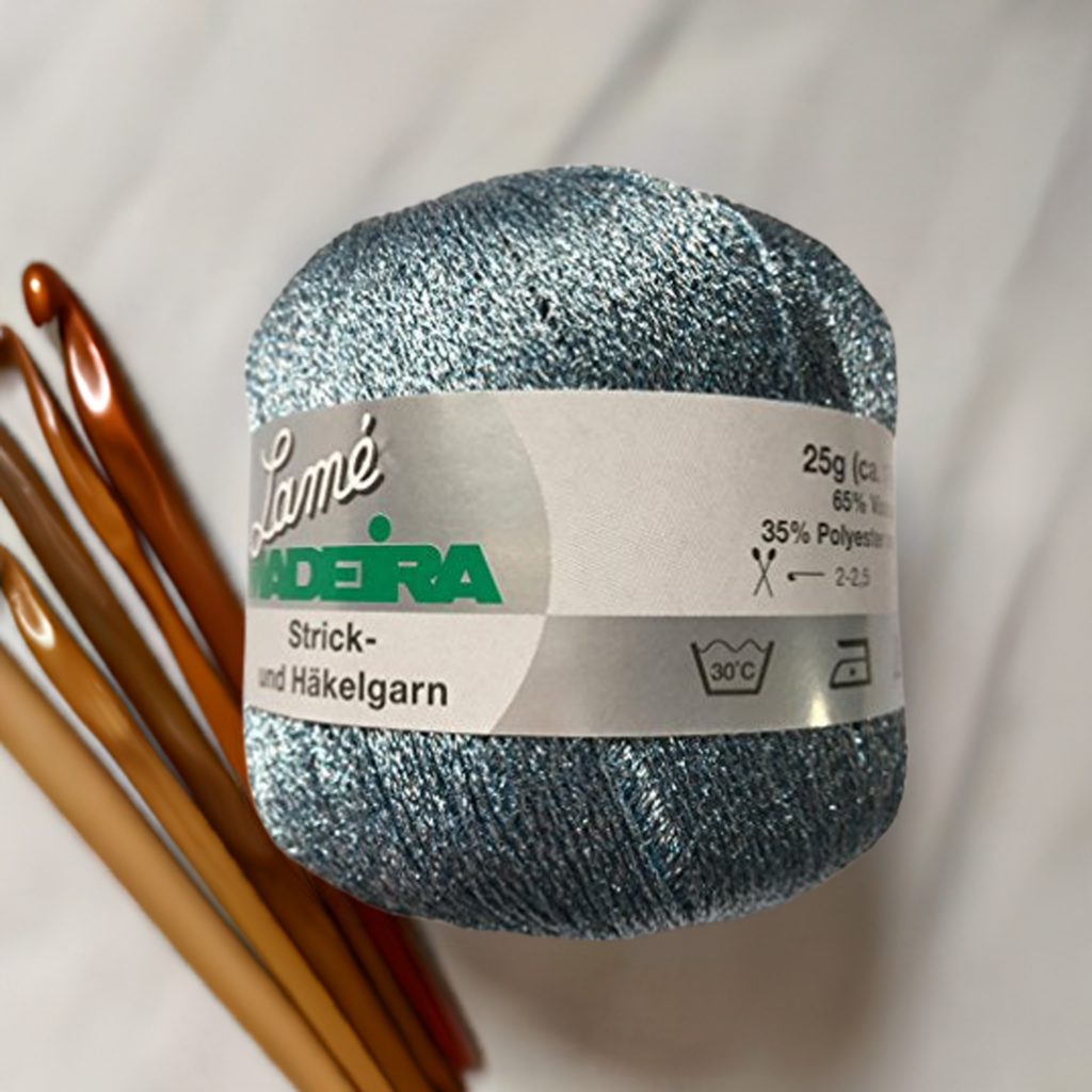 Metallic Crochet and Knitting Yarn – M – Light Blue