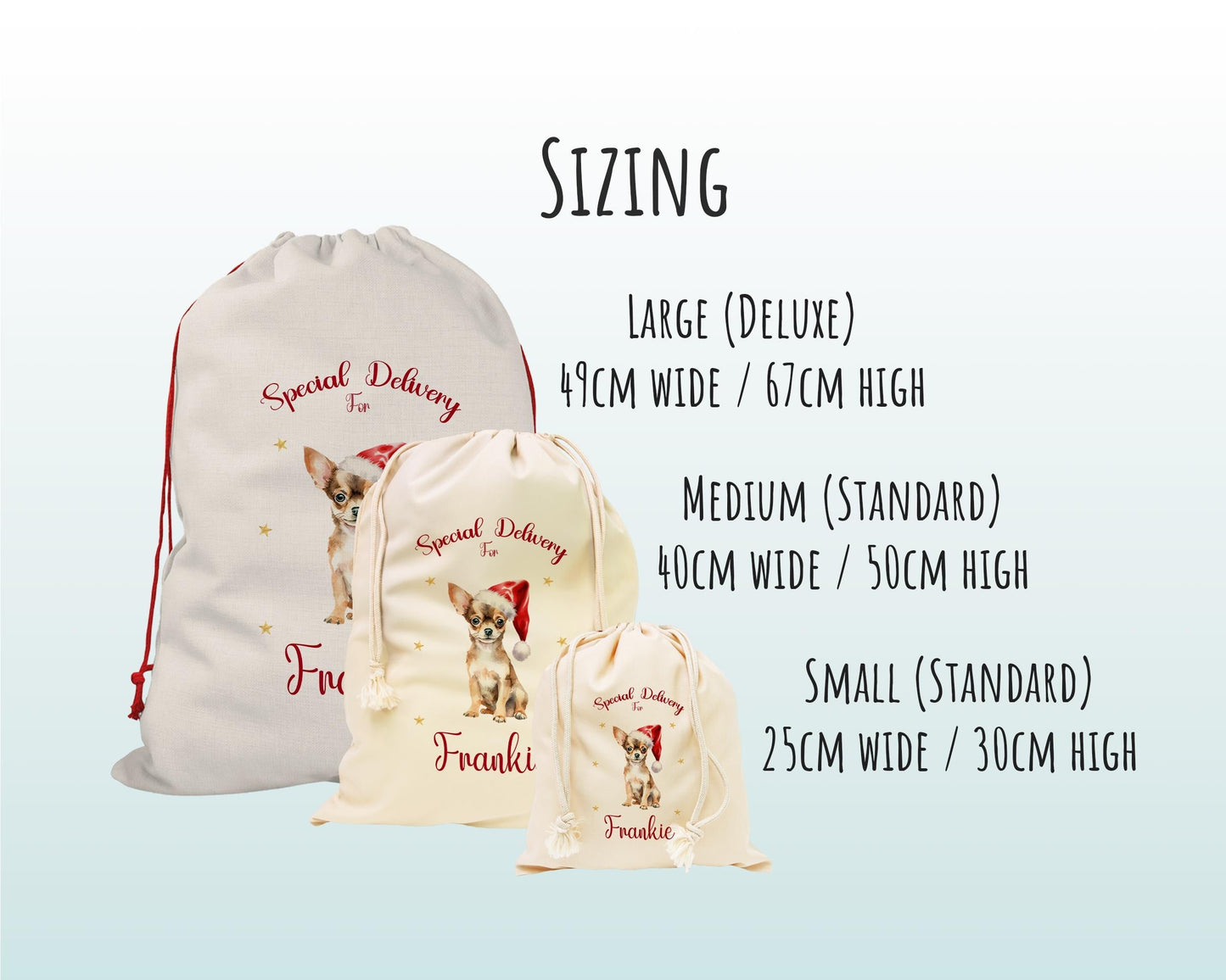 Personalised Chihuahua Large Christmas Sack