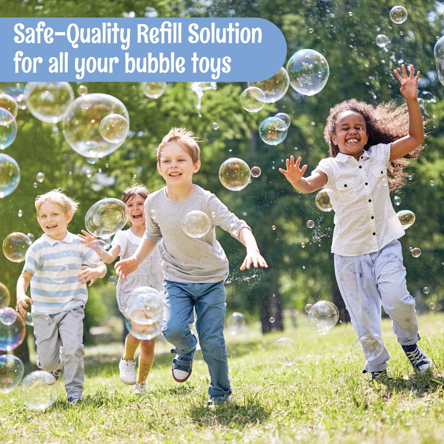 Klevly 64 oz Iridescent Bubble Solution Refill – Pre-Mixed, Non-Toxic