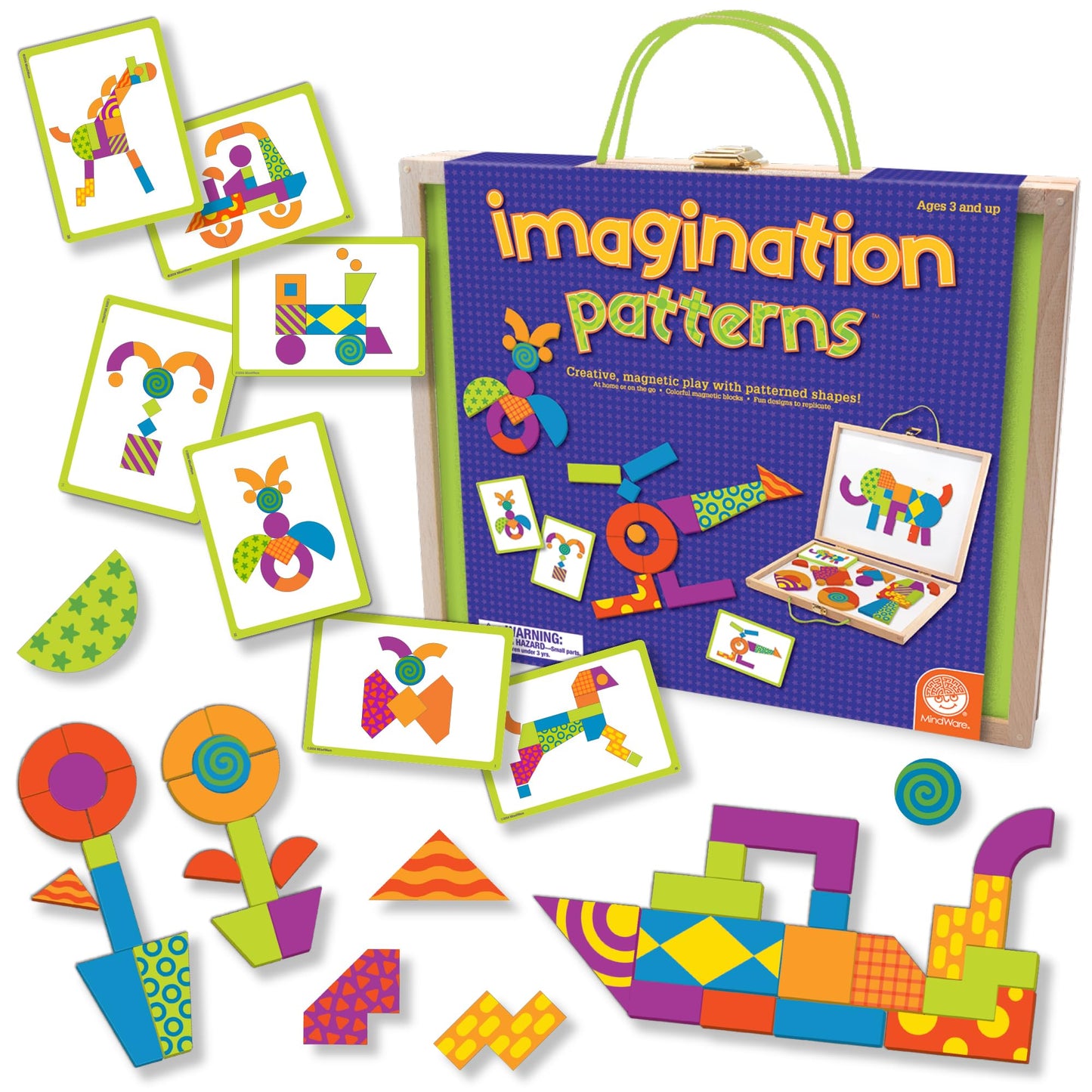 MindWare Imagination Patterns: Magnetic Pattern Tiles for Creative Play