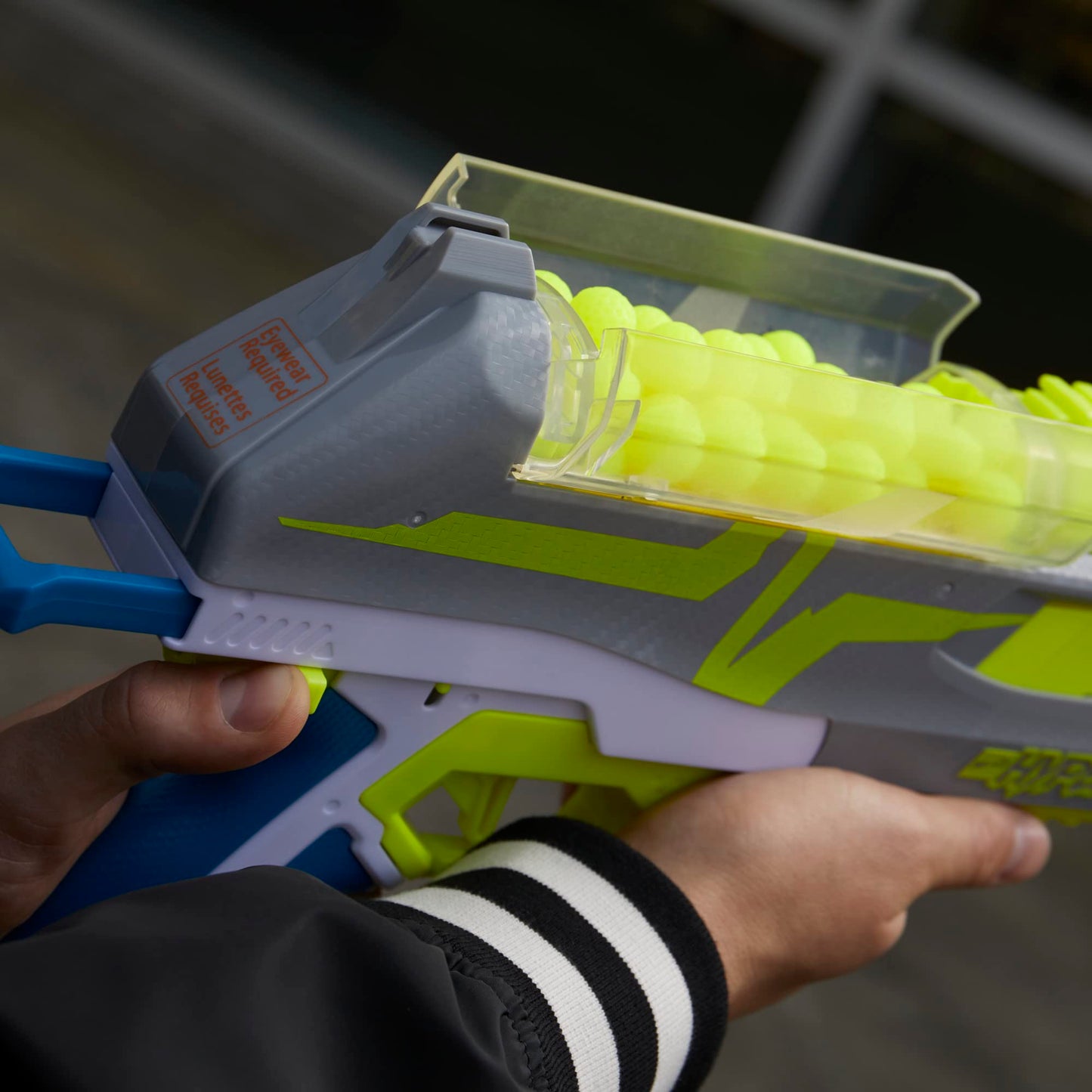 NERF Hyper Impulse-40 Blaster — 110 FPS, Spring-Open Hopper, Eyewear Included