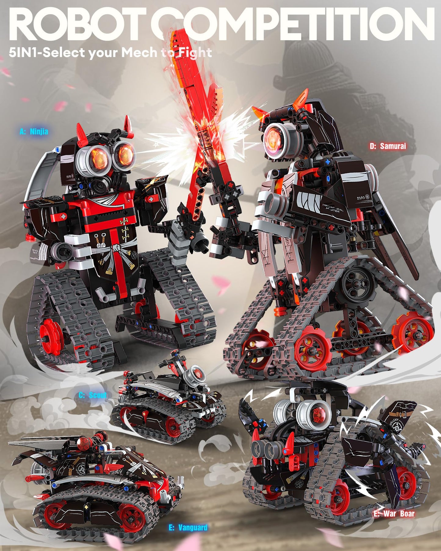 Opmind 5-in-1 STEM RC Robot Kit – 419 Pcs, App & Remote