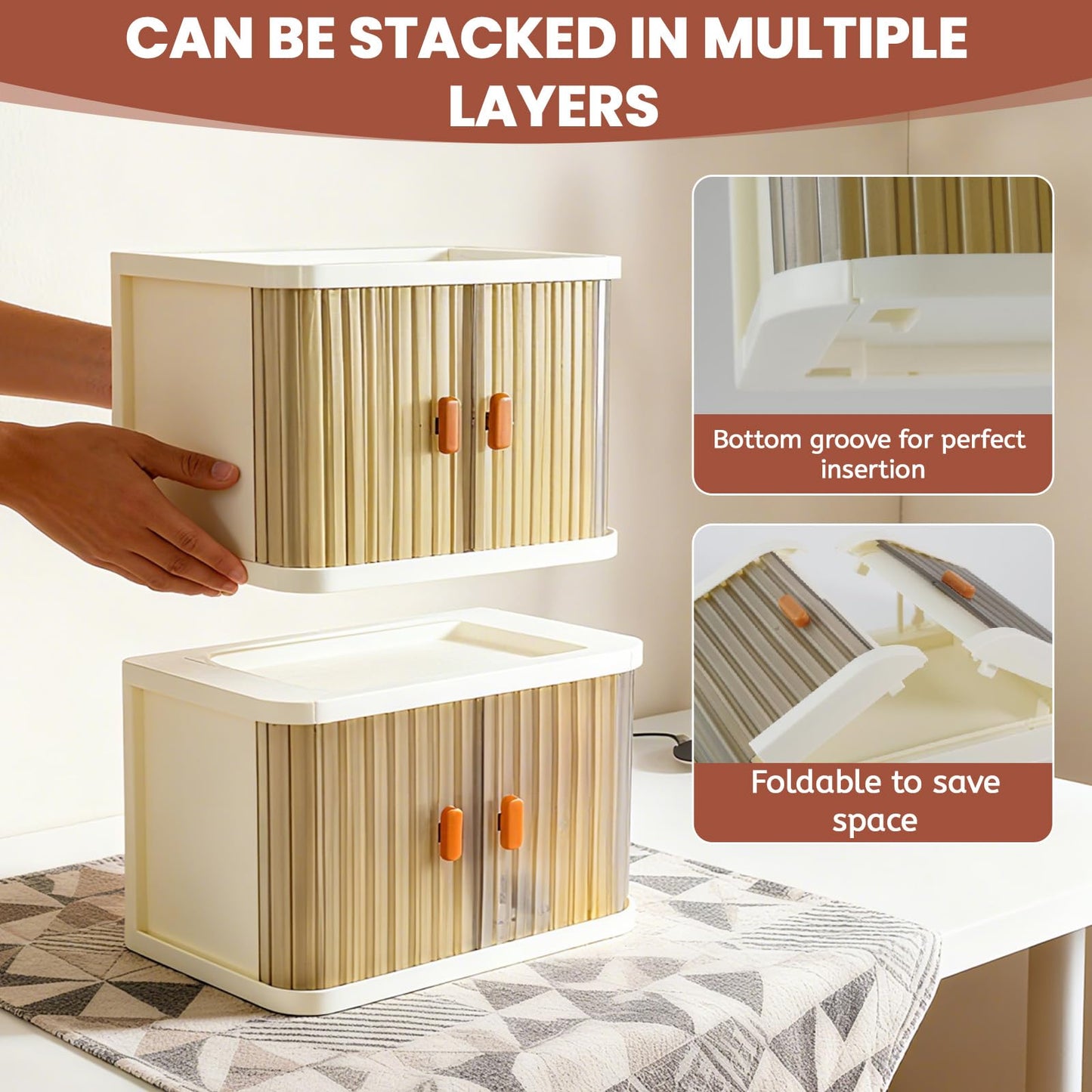 Oythyg Foldable Doll Wardrobe with Stand – 10 Hangers, Rod & Stackable Cabinet