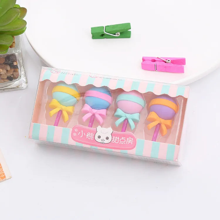 creative cartoon dessert lollipop boxed student eraser
