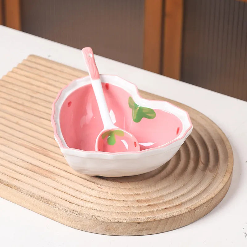 Cute Strawberry ceramics Tableware 1 Piece 1 Set