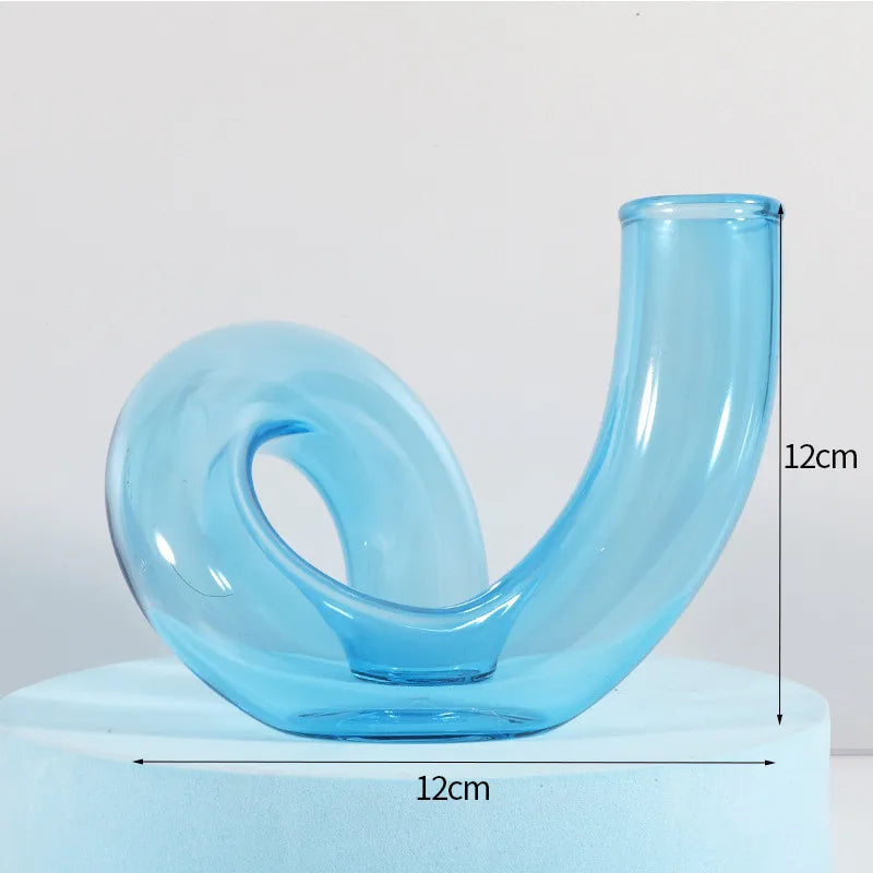 Simple Style Solid Color Glass Vase Artificial Decorations