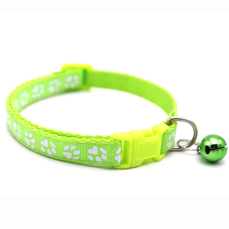 casual pp solid color footprint pet collar