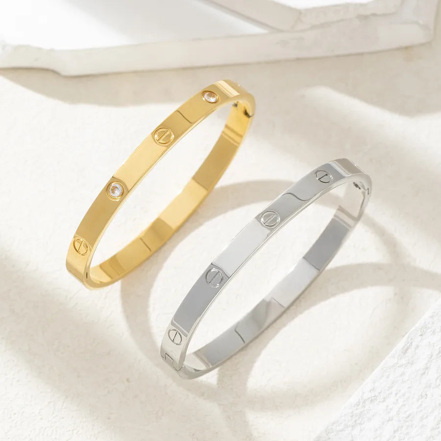 Simple Style Symbol 304 Stainless Steel Bangle In Bulk