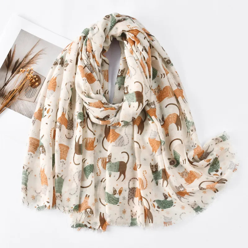 Women's Vacation Simple Style Animal Polyester Scarf