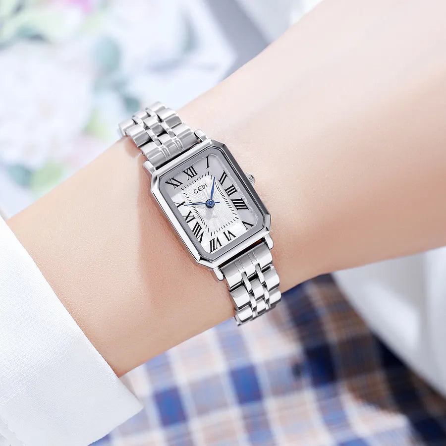 Retro Solid Color Double Side Snaps Quartz Watch Women's Watches