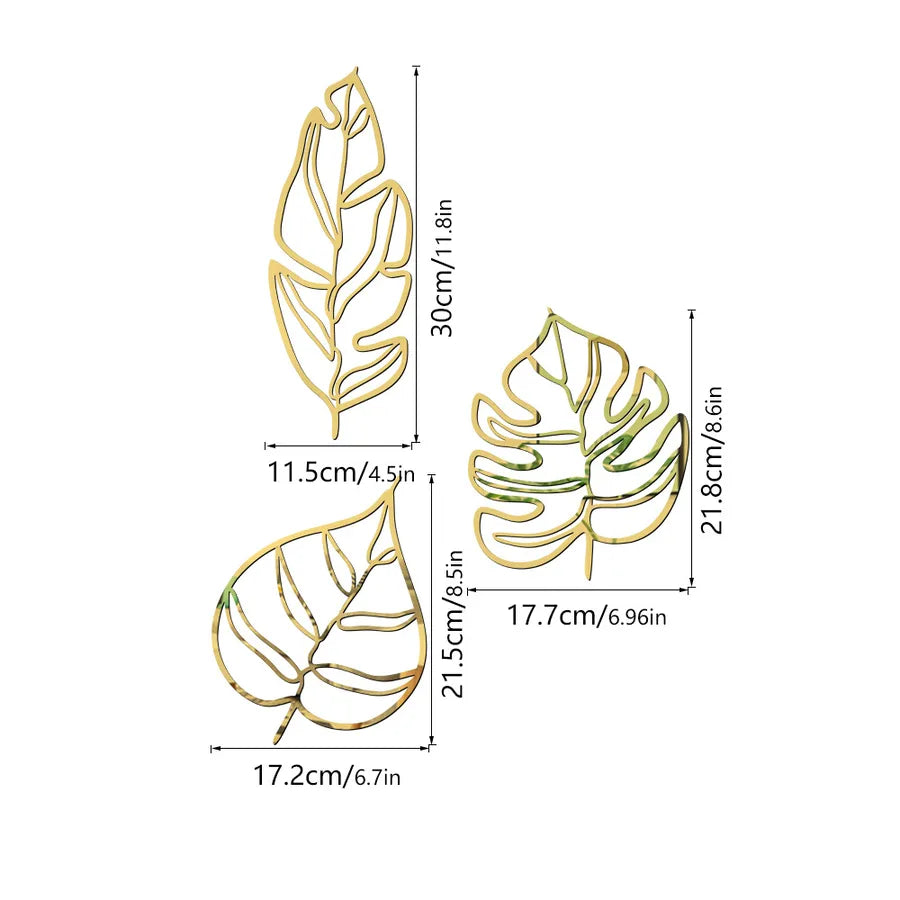 fashion leaves plastic wall sticker