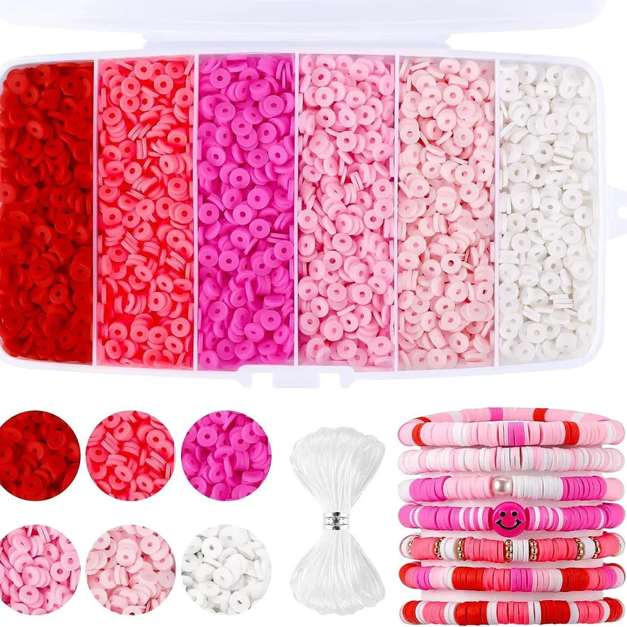 1 Set Glass soft clay Letter Solid Color Beads Rope