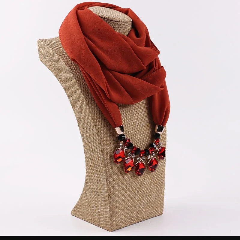 women's elegant solid color chiffon tassel scarf