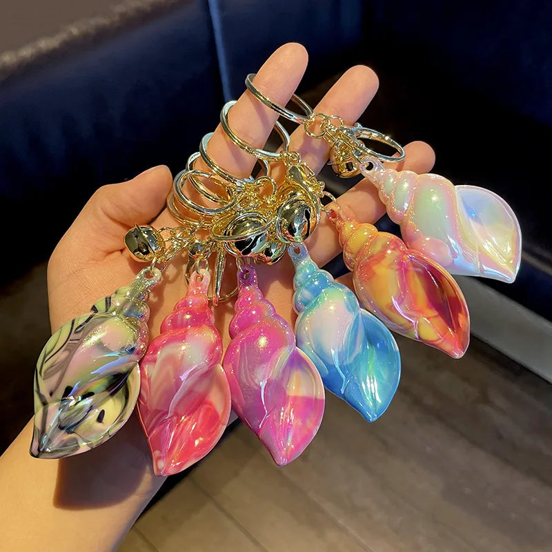 Cute Conch Arylic Alloy Unisex Keychain