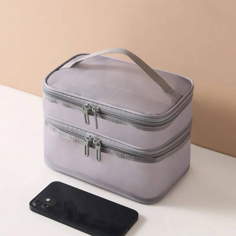 grid visual large multi-functional travel cosmetic storage bag