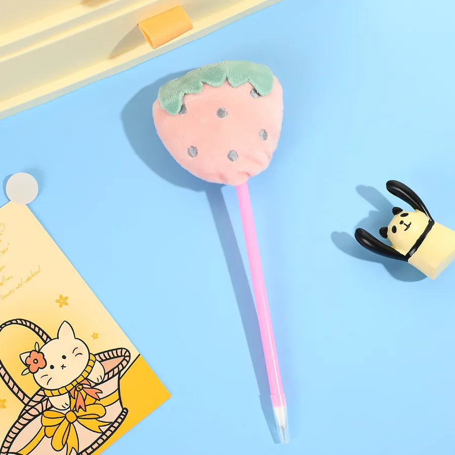 1 Piece Fruit Class Learning School PP Plush Cute Ballpoint Pen