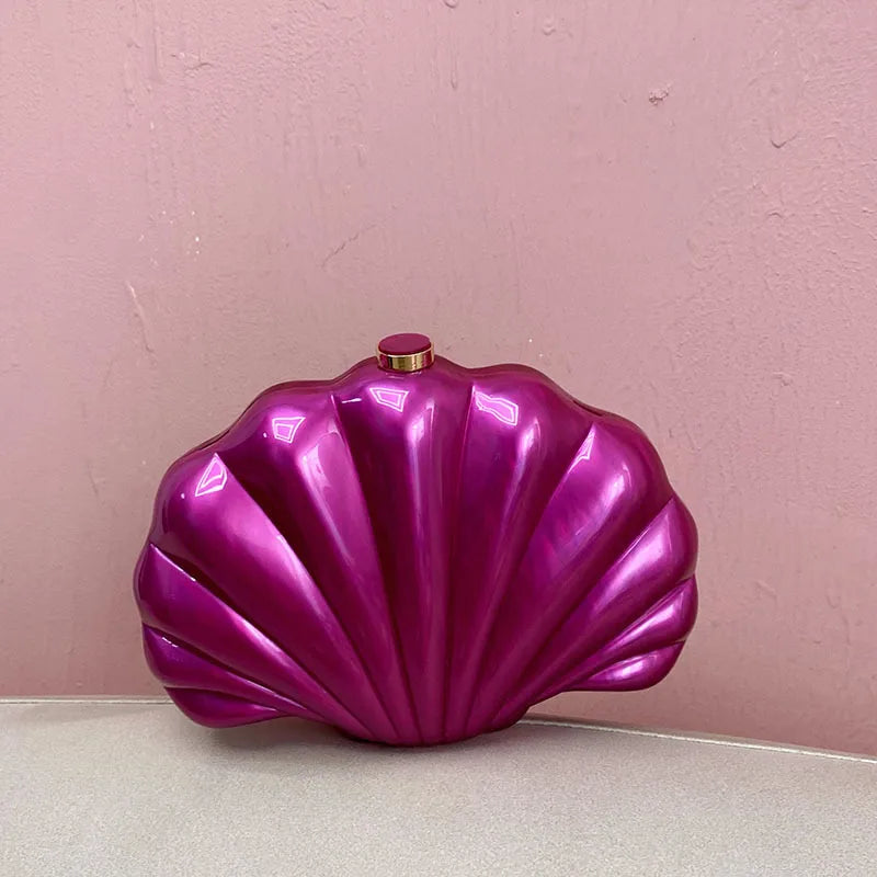 Arylic Solid Color Shell Evening Bags