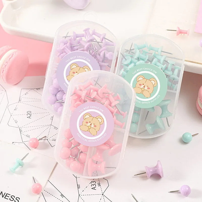macaron color student stationery set creative drawing pin binding combination
