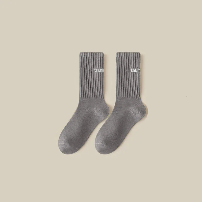 Women's Simple Style Solid Color Polyester Crew Socks A Pair