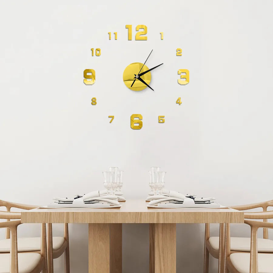 Digital Mirror Wall Sticker Clock diy Wall Clock Creative Wall Clock Simple Clock Acrylic Clock