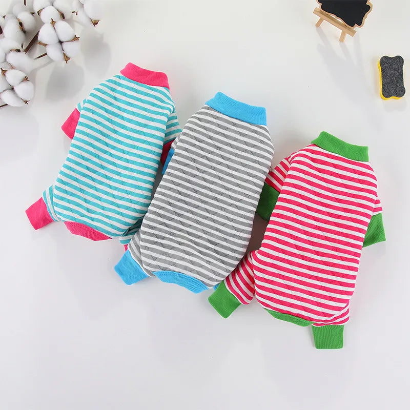 simple style cotton stripe pet clothing