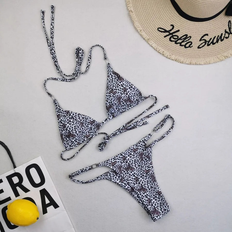 women's solid color 2 pieces set bikinis
