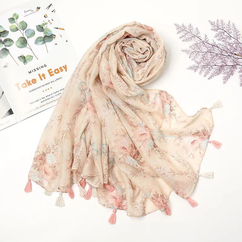 Women's Ethnic Style Color Block Polyester Scarf