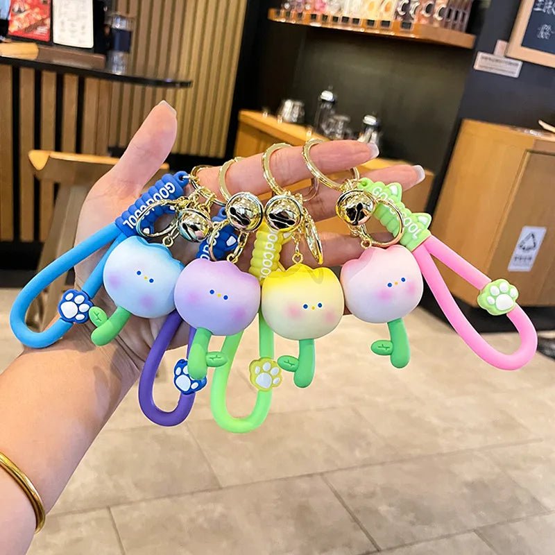 cute flower resin women's keychain