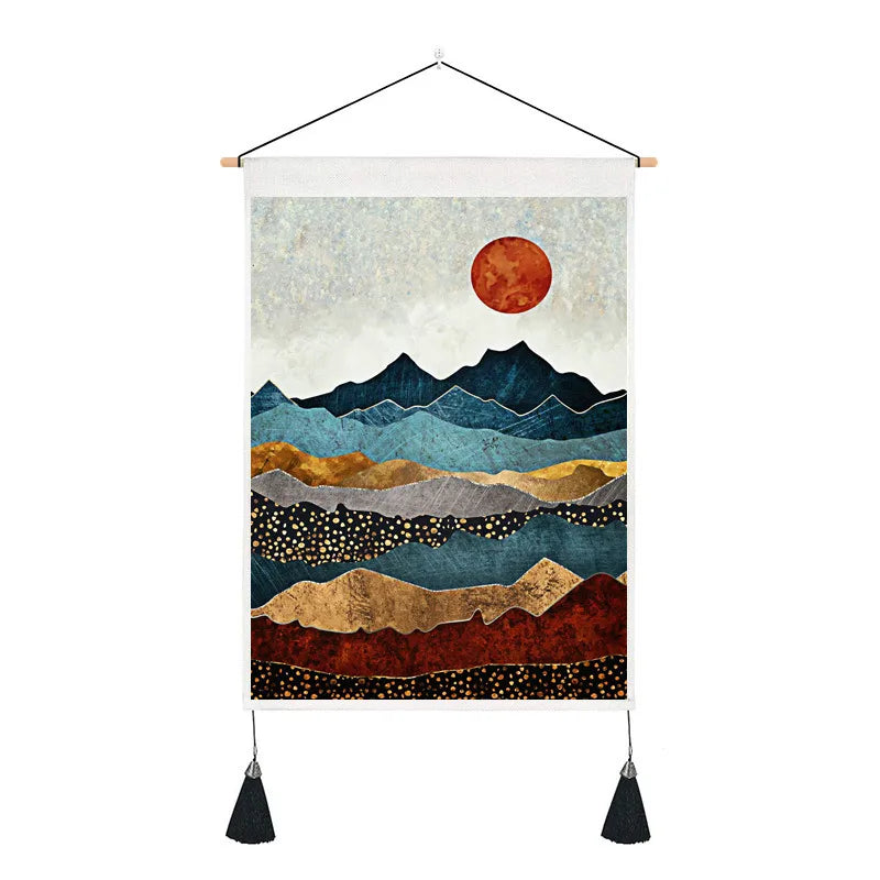 elegant landscape polyester tapestry artificial decorations