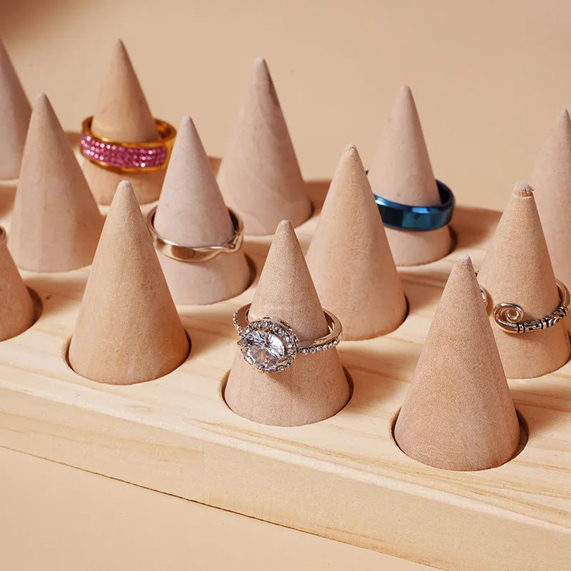 Simple Style Solid Color solid wood Jewelry Display
