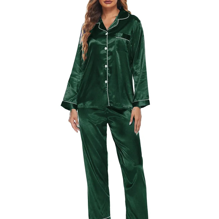 women's fashion solid color polyester button pants sets