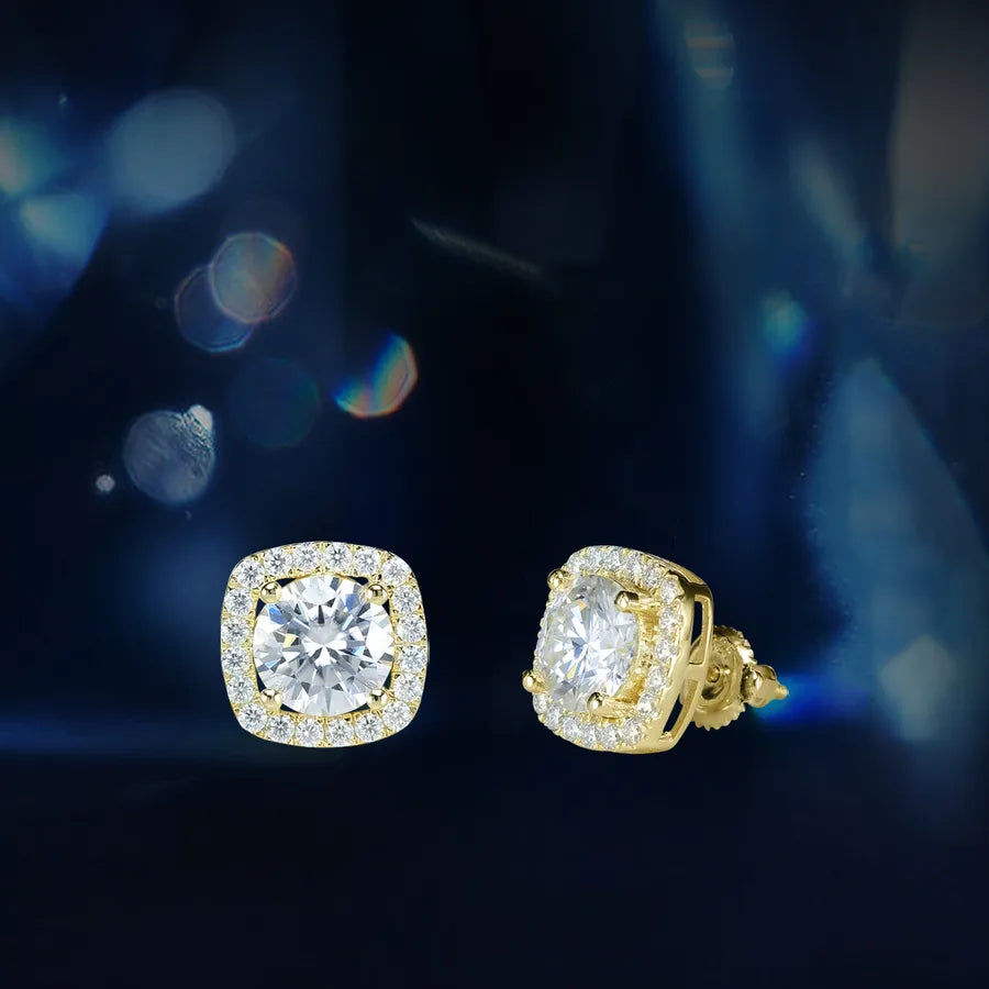 Ear Studs GRA Certificate Round Brilliant Cut Ear Studs