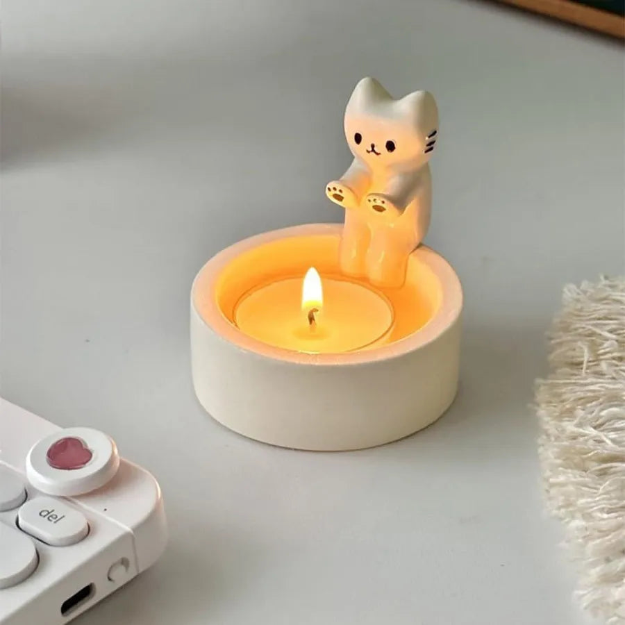 Cute Rabbit Dog Cat Resin candlestick