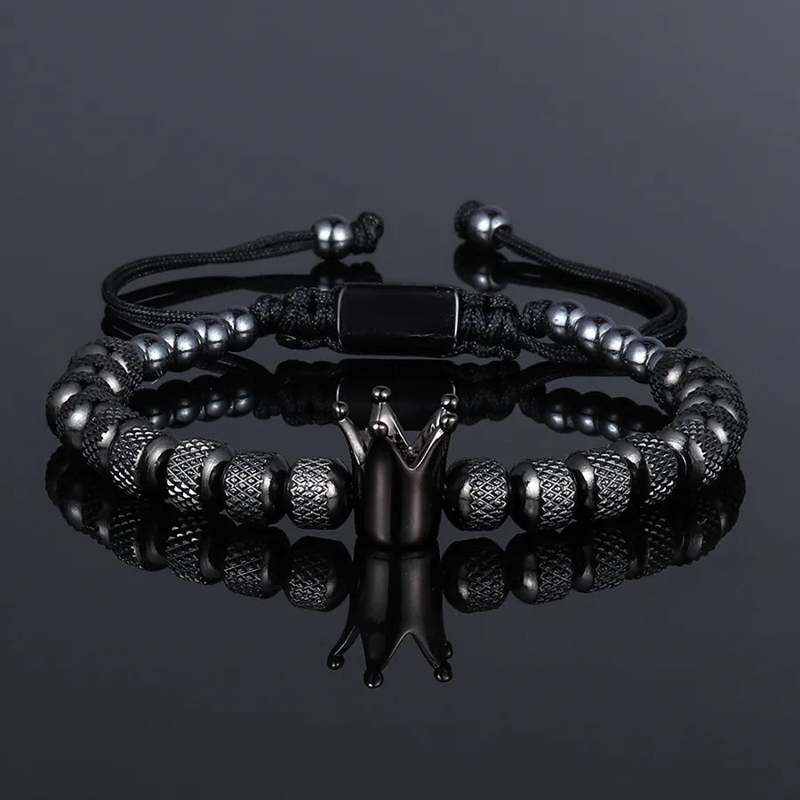 punk crown stainless steel bracelets bangle
